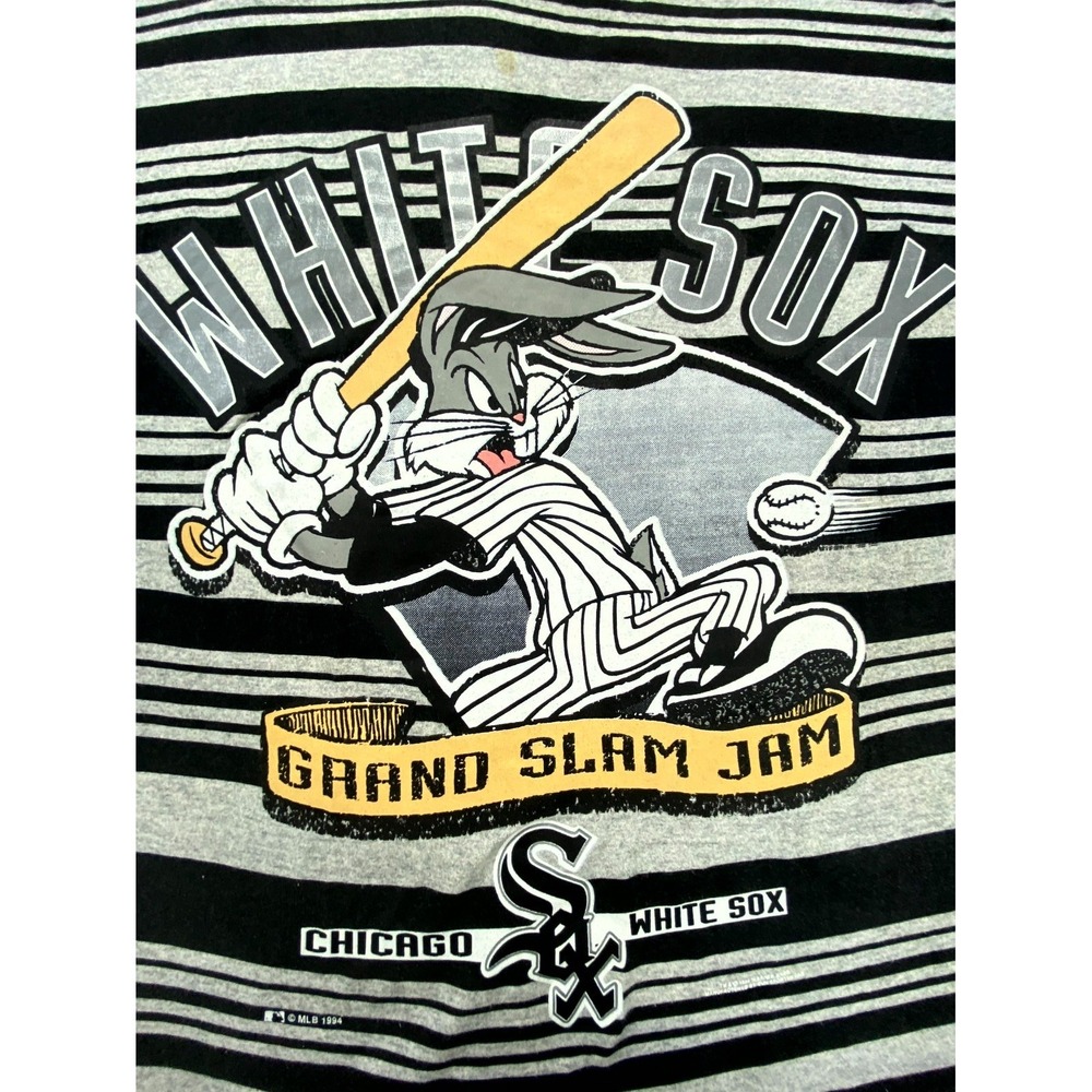 Vintage Chicago White Sox T Shirt Mens Large 1994 Bugs Bunny MLB Striped Graphic - Picture 2 of 10